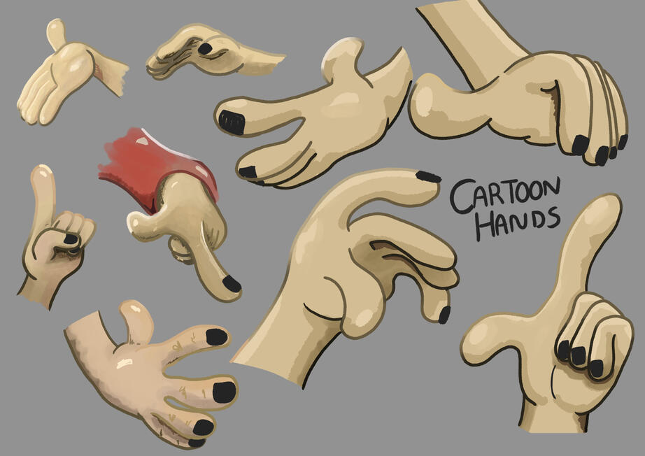 Hands Life Drawings Cartoon | Digital