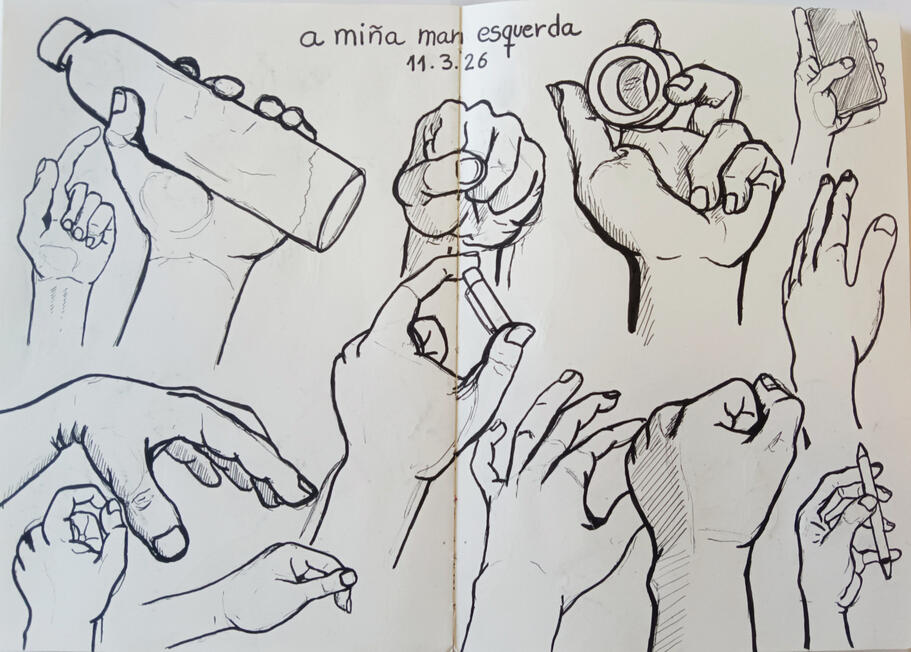 My left hand | Ink on sketchbook