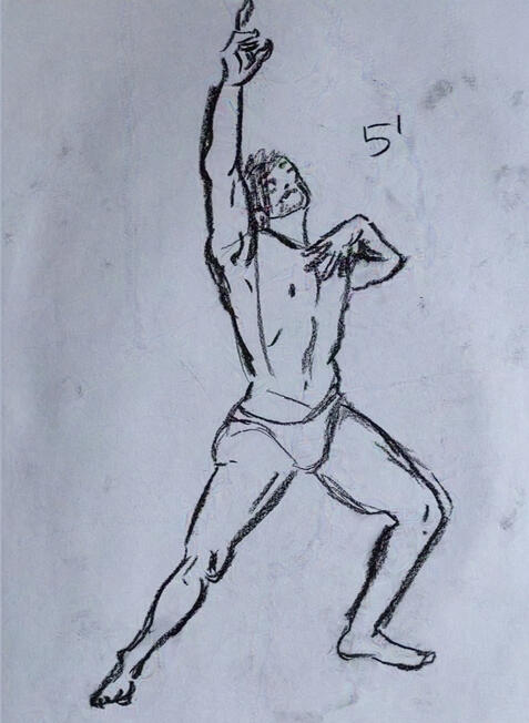 5 minutes Gesture Drawing | Conte