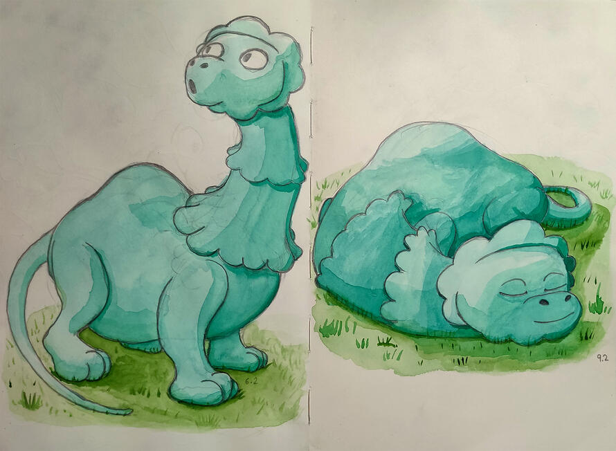 Plantino | Character exploration with watercolors